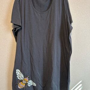 Women’s Blue Instant Message Plus Size Summer Dress. Size 3X. With Bee Design